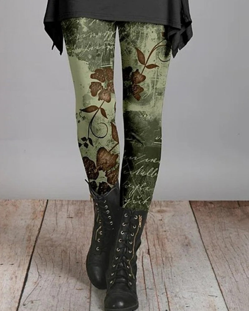 Dame Leggings Strækbart Tekstilmateriale | Højtaljede Leggings I Fuld Længde | Mønstret Design Til Hverdagsbrug, Rejser & Fritid | Vanero