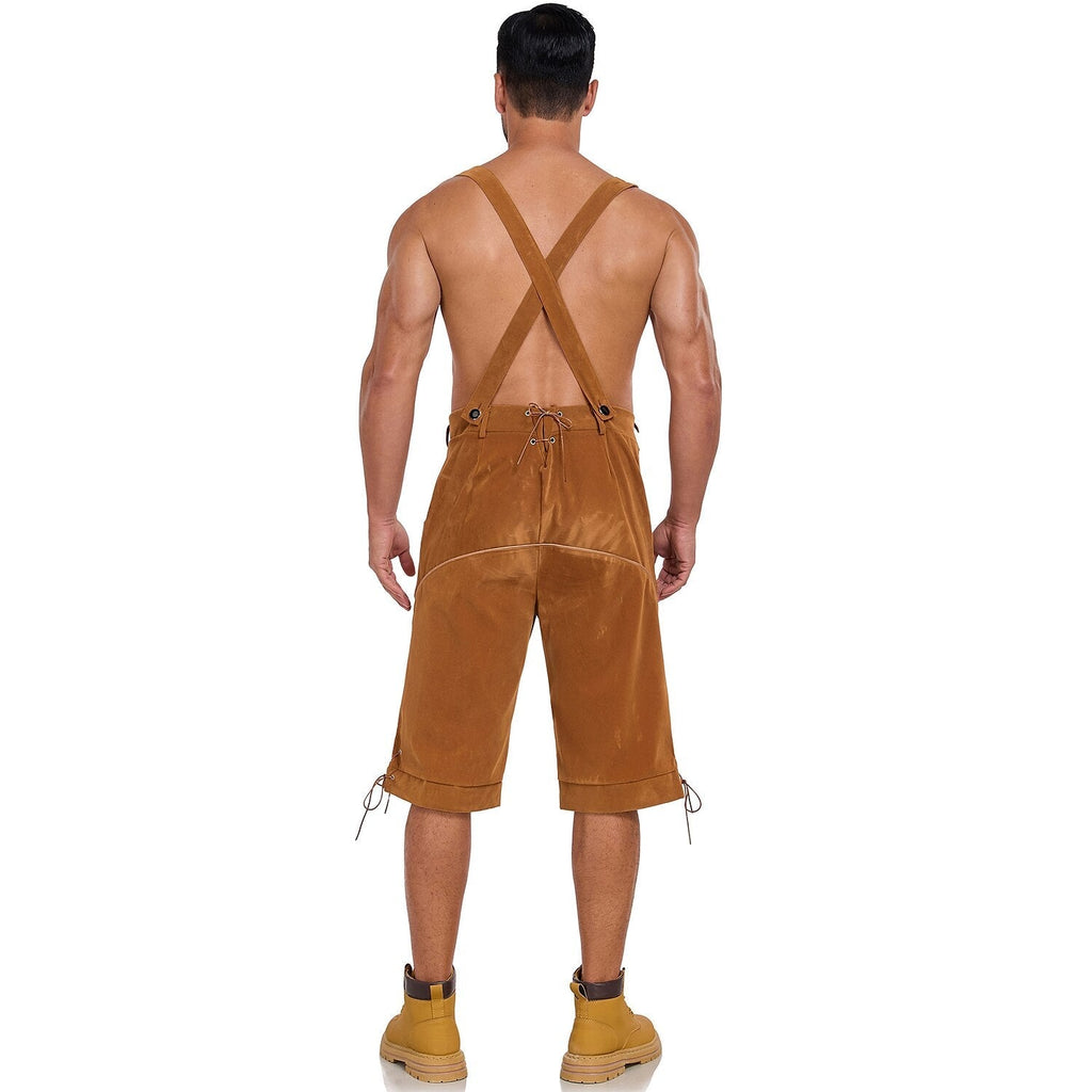 Herre Lederhosen Ægte Læder | Traditionelt Oktoberfest Buksedesign | Broderede Detaljer Til Festivaler & Events | Vanero