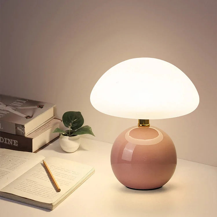 Champignon Bordlampe Med Justerbare LED Lysfarver | Bordlampe I Keramik Og PVC Til Indendørs Belysning | Vanero