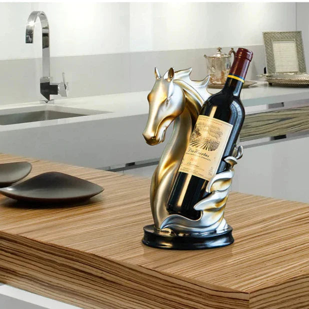 Hesteformet Vinflaskeholder Dekorativ Display | Skulpturel Fritstående Konstruktion | Bord Hylde & Barområde Præsentation | Vanero