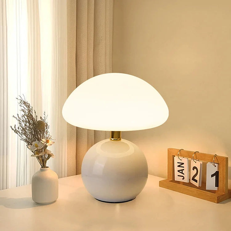 LoriGlow | cremefarvet champignonlampe | Vanero