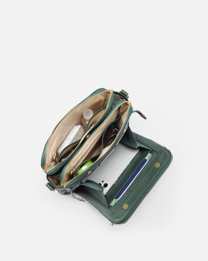 Dame Crossbody Taske PU-Læder | Multi-Rums Rejsetaske Design | Justerbar Rem Til Hverdag & Rejser | Vanero