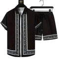 Herre Boho Sommersæt | Løstsiddende Kortærmet Skjorte Og Shorts I Bomuldsblanding | Hverdagsbrug | Vanero