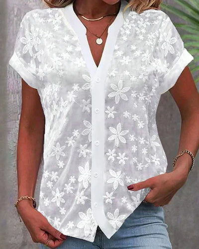 Cathrine l Fritidsbluse Print Knude l Vanero