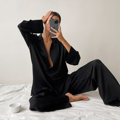 NightFine | Satin silke pyjamas l Vanero