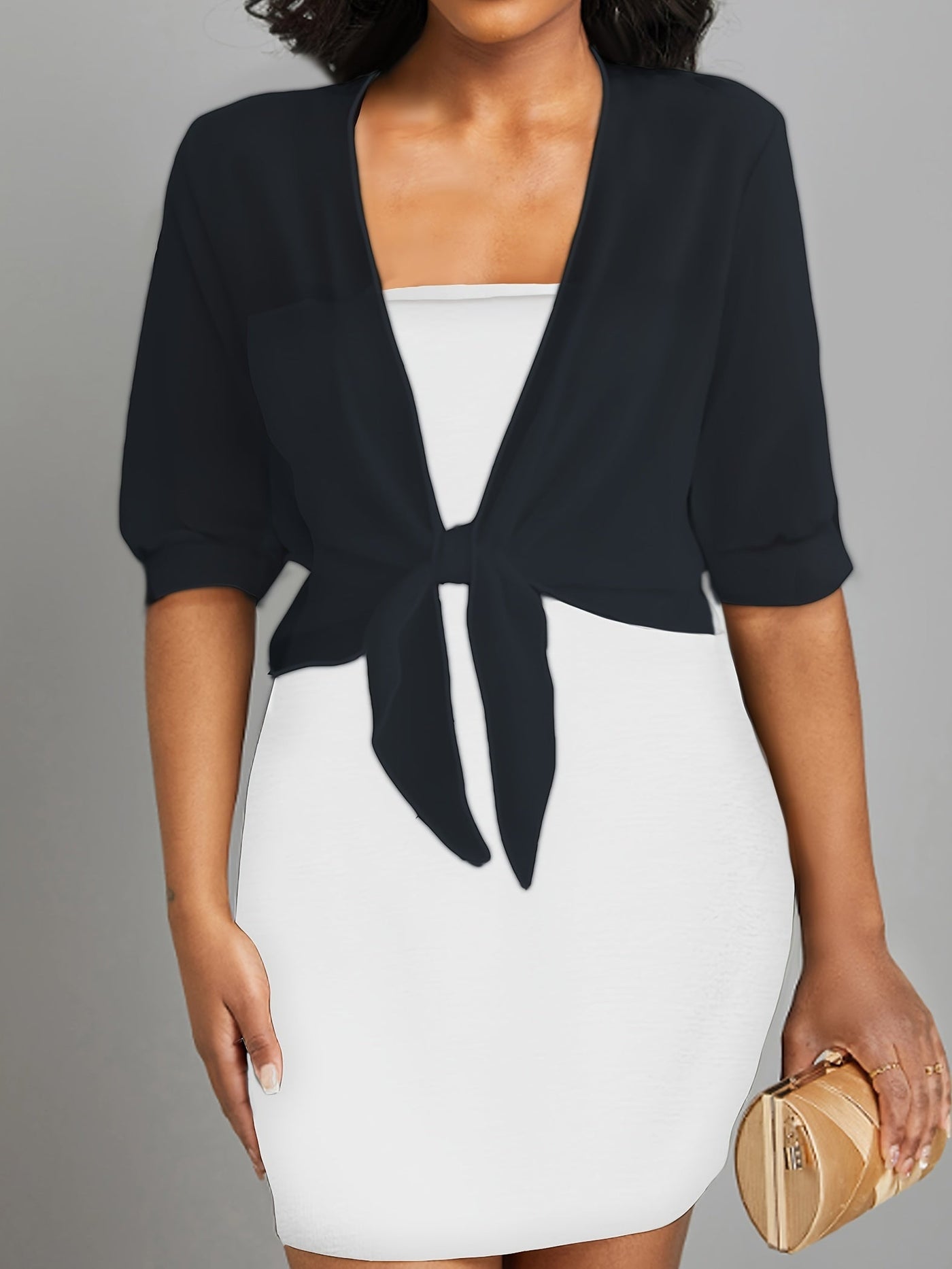Hilma l Hvid bluse med åben front l Vanero