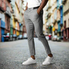 Herre Slim Fit Bukser Tekstilblanding | Elastisk Talje Fritidsbukser | Til Smart Casual Stil & Hverdagsbrug | Vanero