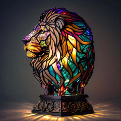 ARTWORK l Lampe med dyr i farvet glas l Vanero