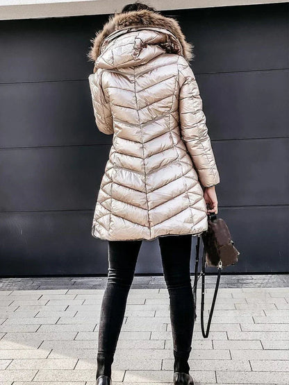 Amalia | Premium Dunjakke med Pelskrave - Eksklusiv Vinterjakke til Ultimativ Komfort | Vanero