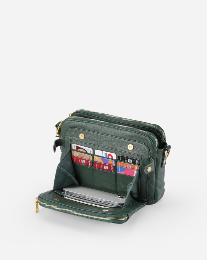 Dame Crossbody Taske PU-Læder | Multi-Rums Rejsetaske Design | Justerbar Rem Til Hverdag & Rejser | Vanero