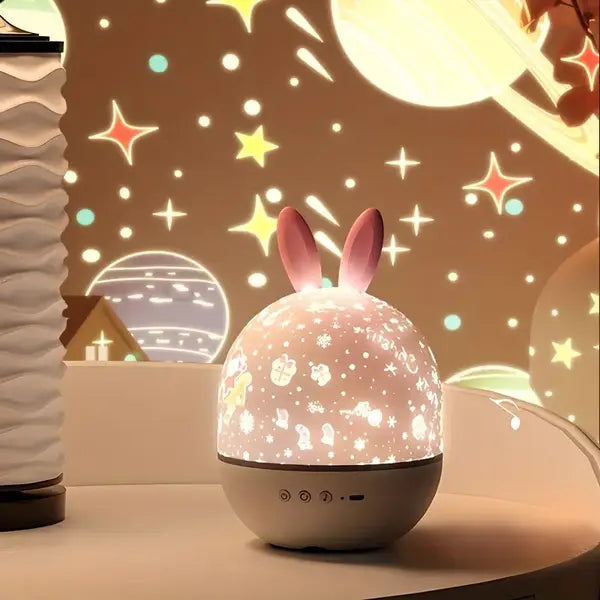 Stjerneprojektor | USB Genopladelig LED Natlampe Med Timer | Projektor Til Børneværelser | Vanero