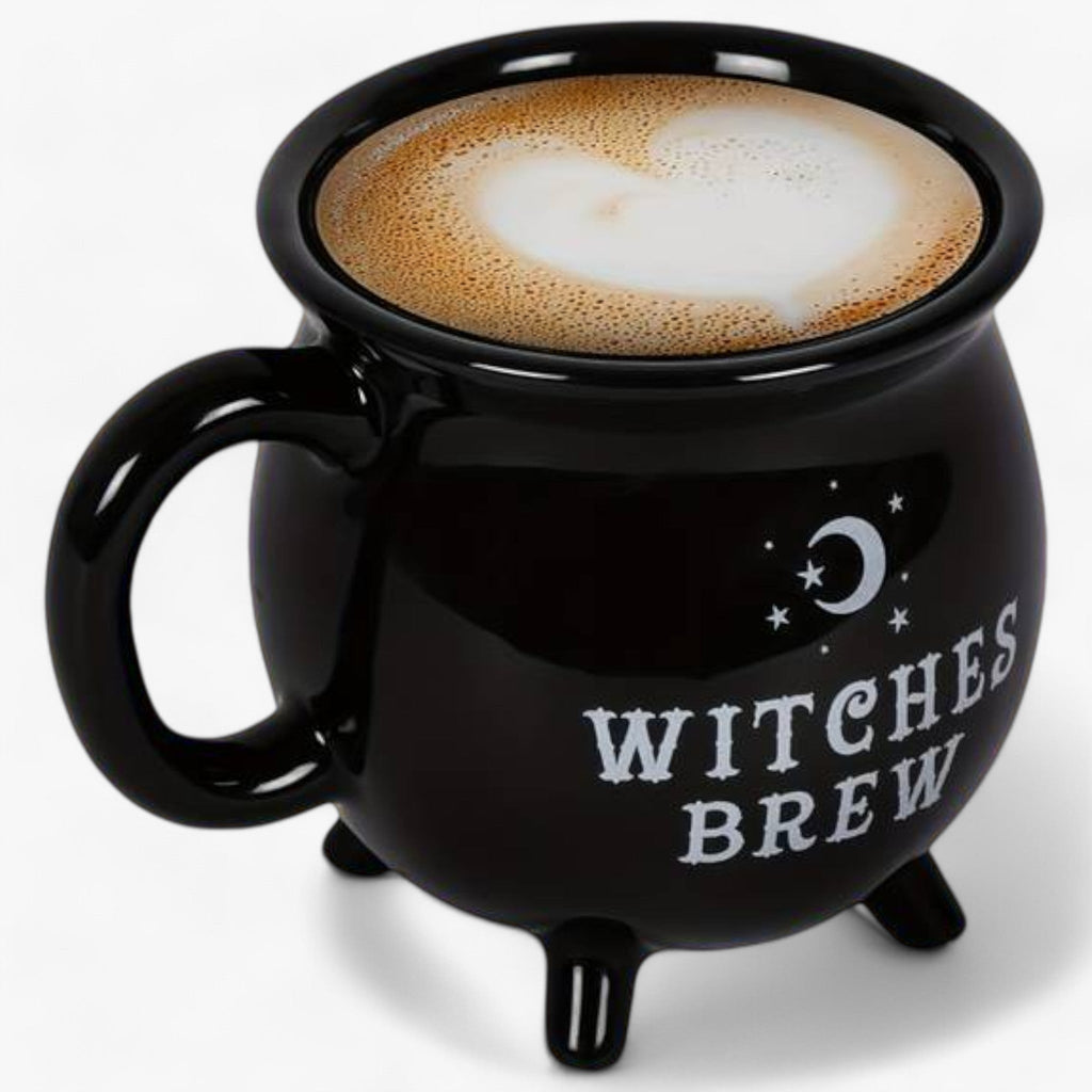 Kedelformet Keramikkrus | Håndtag & Hævet Bund Med Fødder | Halloween Krus Til Kaffe, Te & Temabaseret Borddækning | Vanero
