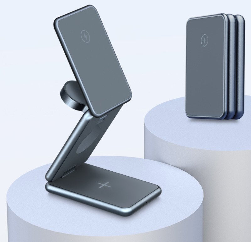 Ladestation I 3-i-1 trådløs oplader til iPhone og Android | Vanero