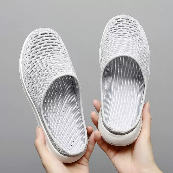 Dame Strikkede Sommersandaler | Slip-On Sandaler Med Åben Tå Og Kilesål | Hverdagsbrug | Vanero