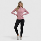 Slim-Fit Sportjakke Til Dame | Polyester & Spandex Med Stretch | Langærmet Zip-Jakke Til Løb, Yoga & Fitness | Vanero