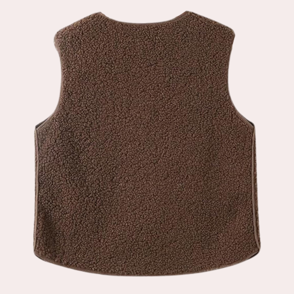 Kamaya Lammuld & Bomuldsblanding | Regular Fit Cardiganvest | Lynlåslukning Med Lommer til Hverdagsbrug & Lag-På-Lag Styling | Vanero