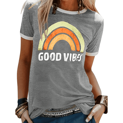 'LivsGnist' l Rainbow Good Vibes halværmet T-shirt l Vanero