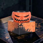Halloween Slikskål Med Bevægelig Skelet Hånd | Bevægelsesaktiveret LED Slikholder | Batteridrevet | Vanero