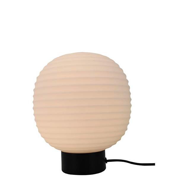Bordlampe Med Opalglasskærm | Metalbase Med E27 Fatning | Ø20 cm Indendørs Belysning Til Soveværelser Og Sideborde | Vanero
