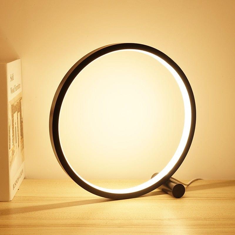 LED Bordlampe Med Halo Design | Varm Hvid Belysning Til Skriveborde Og Natborde | Indendørs Dekorativ Belysning | Vanero
