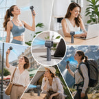Håndventilator | USB Genopladelig Håndventilator Med Køleplade Og Lommelygte | 4000mAh Bærbar Køling | Vanero