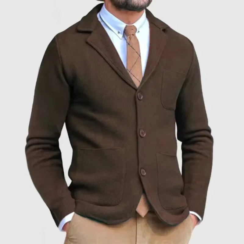 Roberto | Slim-Fit Cardigan Eksklusiv Sort | Vanero
