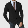 Herre Cardigan Strikket Stof | Slim Fit Striktrøje | Reverskrave Design Til Hverdag & Smart Casual Brug | Vanero