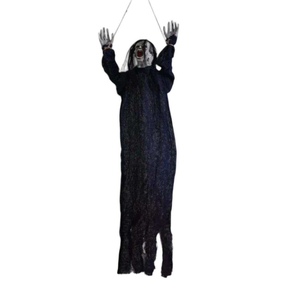 Halloween Hængende Spøgelsesdekoration | Spøgelsesophæng Med Langt Hår | Til Indendørs & Udendørs Brug | Vanero