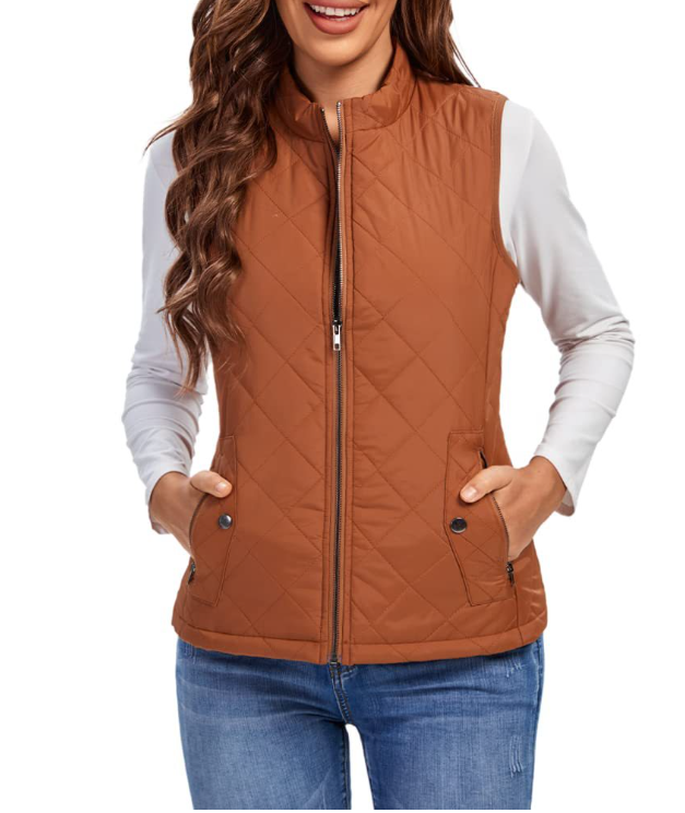 Dame Bodywarmer Polyester | Let Polstret Vest Med Lynlås | Regular Fit Til Hverdagsbrug & Sæsonbrug | Vanero
