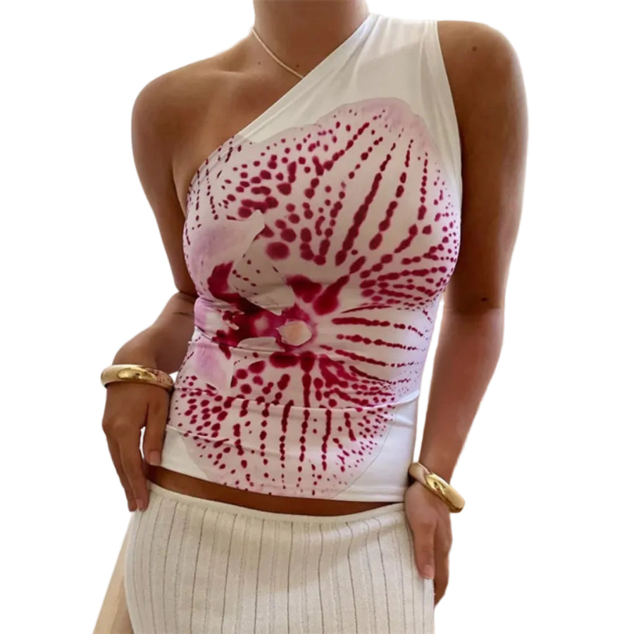 Dame Tanktop | Off Shoulder Blomstret Top | Hverdagsbrug Og Ferie | Vanero