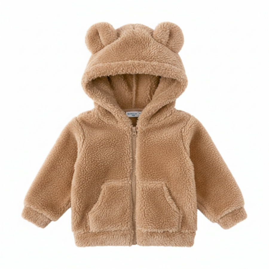 Baby Teddyjakke i Fleece | Blødt Overtøj Med Varm Struktur | Til Hverdagsbrug Efterår & Vinter | Vanero