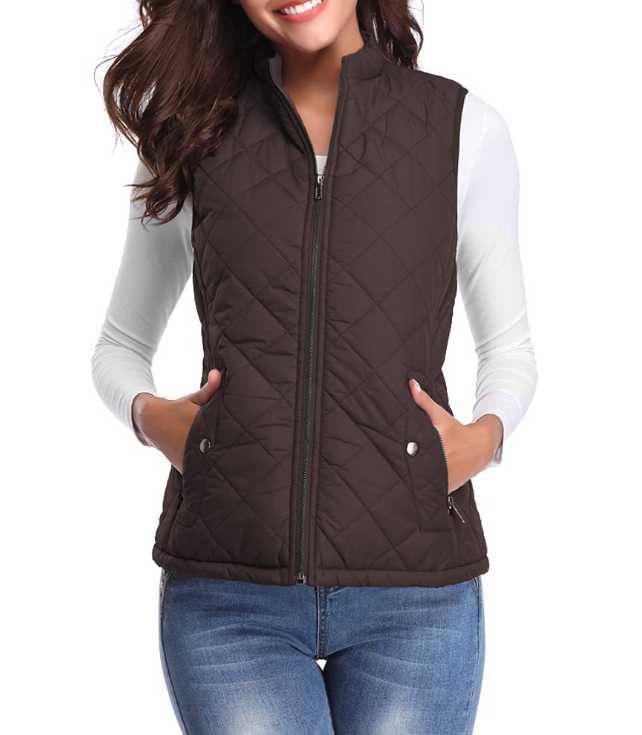 Dame Bodywarmer Polyester | Let Polstret Vest Med Lynlås | Regular Fit Til Hverdagsbrug & Sæsonbrug | Vanero