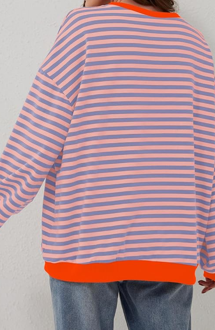 Casual Stribet Sweatshirt | Blød og Stilfuld | Perfekt til Afslappede Dage l Vanero