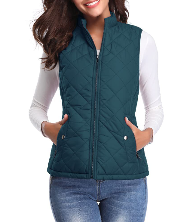 Dame Bodywarmer Polyester | Let Polstret Vest Med Lynlås | Regular Fit Til Hverdagsbrug & Sæsonbrug | Vanero