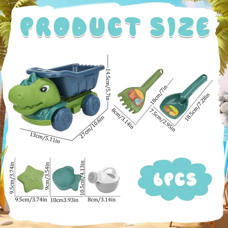 Beach Dino Set l Byg dit slot – Dinotruck-stranden l Vanero