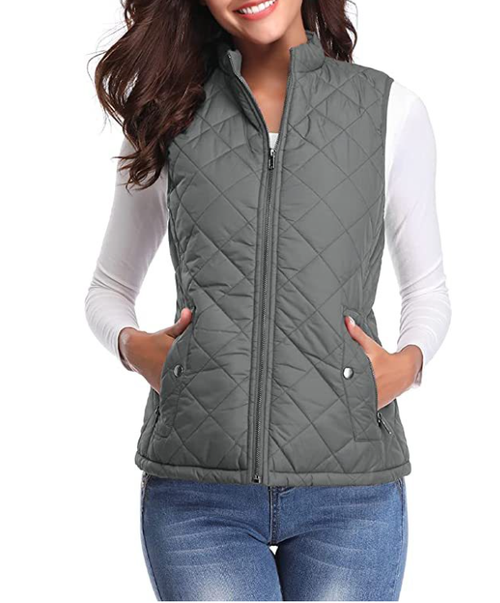 Dame Bodywarmer Polyester | Let Polstret Vest Med Lynlås | Regular Fit Til Hverdagsbrug & Sæsonbrug | Vanero
