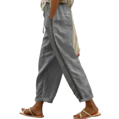 Dame Boho Bukser Med Print | Løstsiddende Sommerbukser Med Elastisk Talje | Hverdagsbrug | Vanero