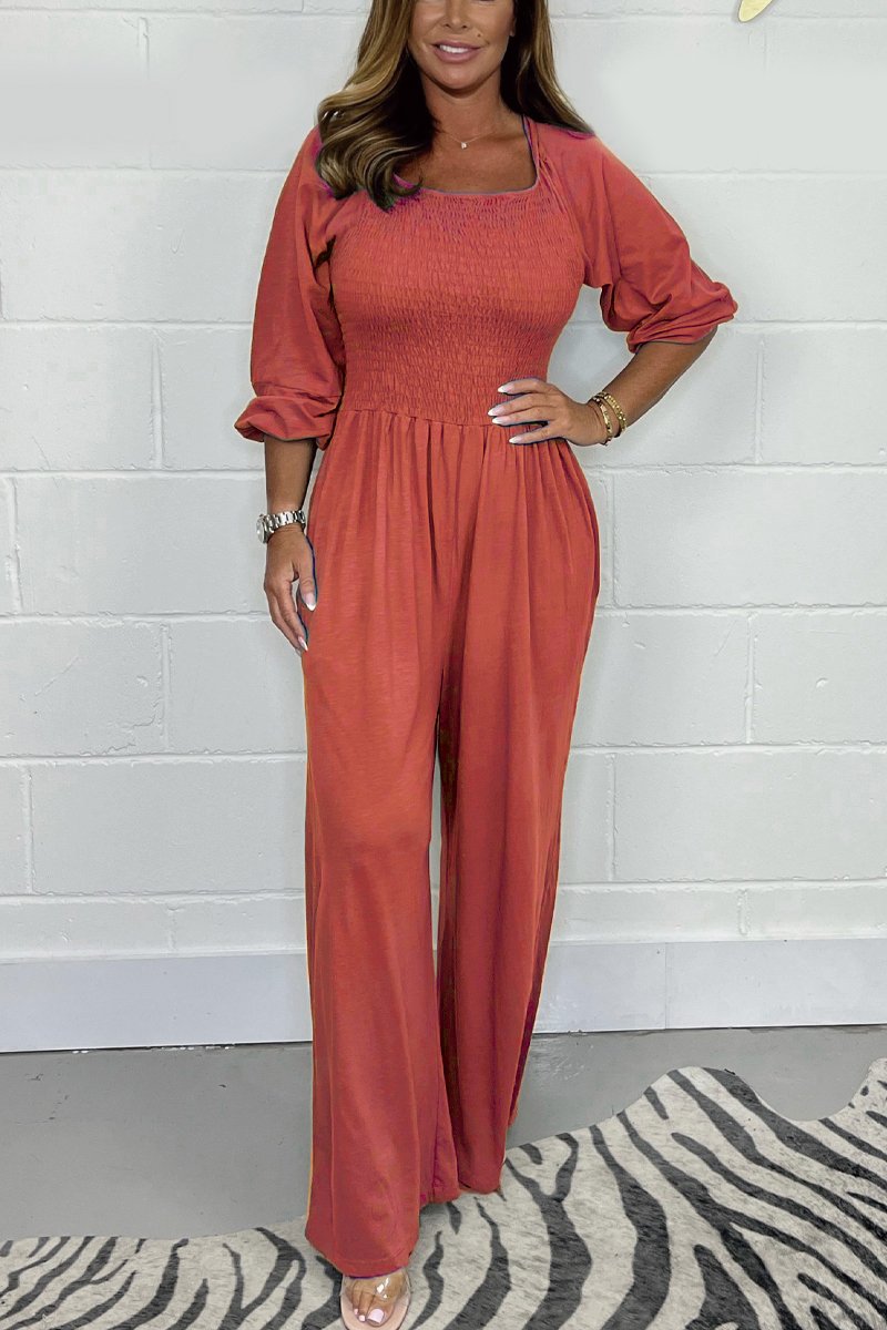 Stilla | ensfarvet jumpsuit elegant | vanero