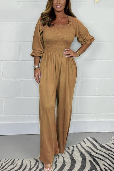Stilla | ensfarvet jumpsuit elegant | vanero