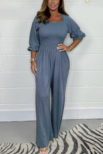 Stilla | ensfarvet jumpsuit elegant | vanero