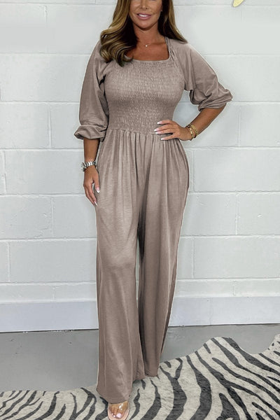 Stilla | ensfarvet jumpsuit elegant | vanero