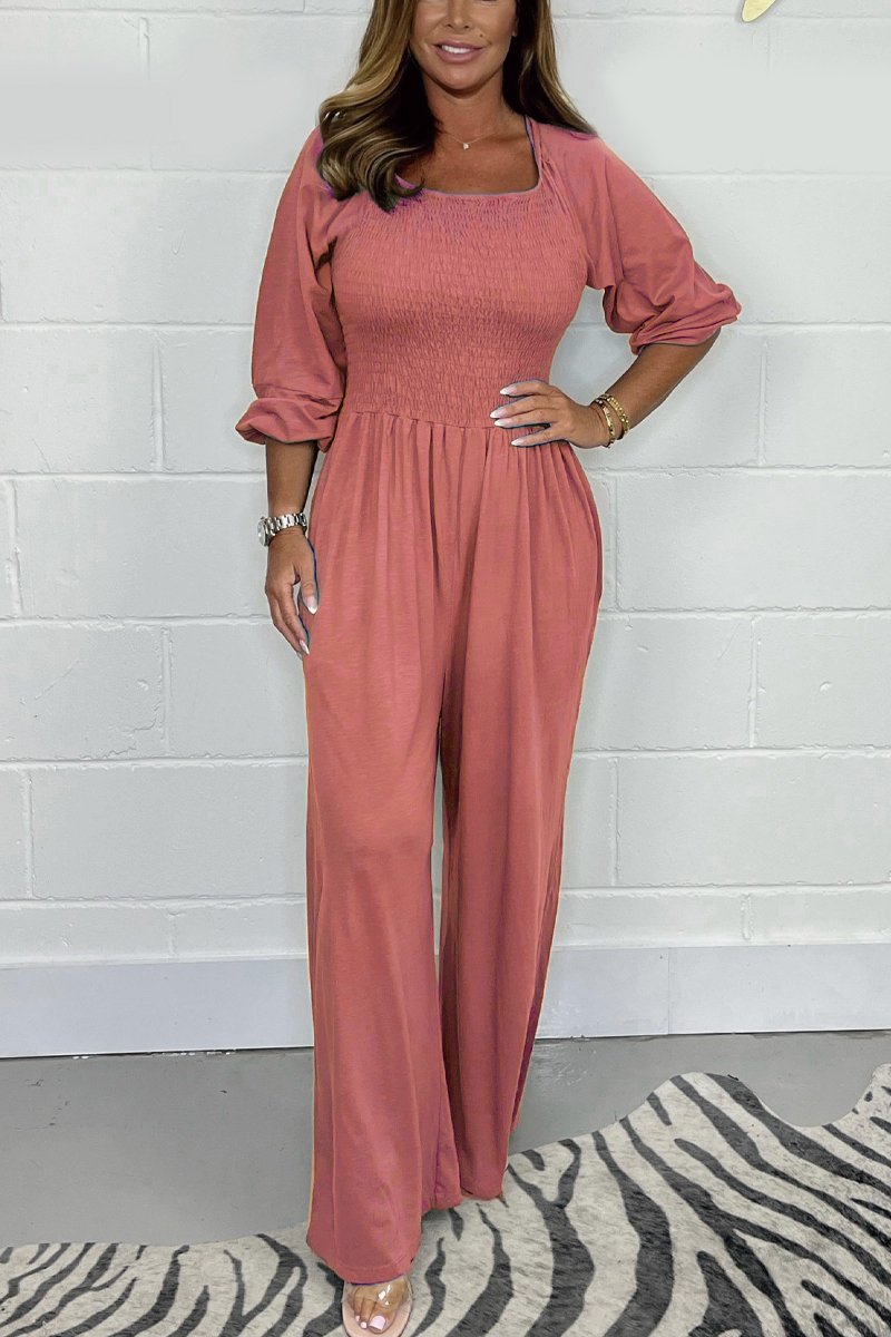 Stilla | ensfarvet jumpsuit elegant | vanero