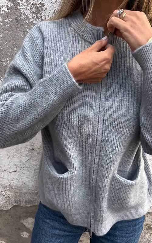 Damecardigan | Frontlynlås Design  Blød Tekstilkonstruktion | Hverdagsbrug & Lag-På-Lag Styling | Vanero
