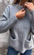 Damecardigan | Frontlynlås Design  Blød Tekstilkonstruktion | Hverdagsbrug & Lag-På-Lag Styling | Vanero