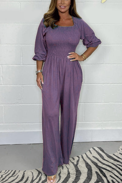 Stilla | ensfarvet jumpsuit elegant | vanero