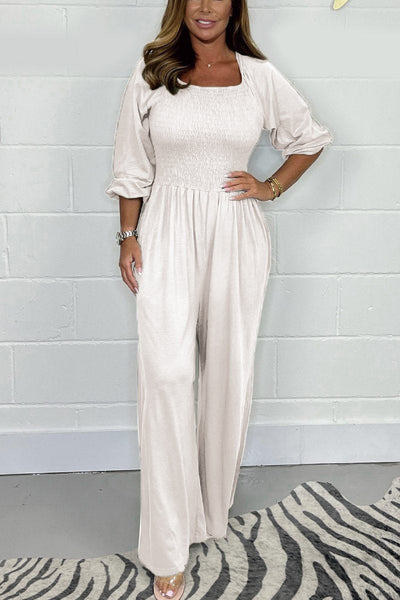 Stilla | ensfarvet jumpsuit elegant | vanero