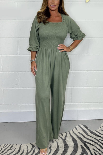 Stilla | ensfarvet jumpsuit elegant | vanero