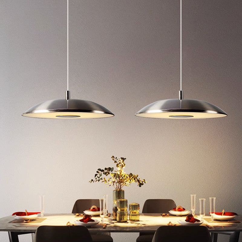 LED Pendellampe | Jern Loftlampe Med Integreret LED & Nikkelfinish | Til Spise- & Opholdsrum | Vanero
