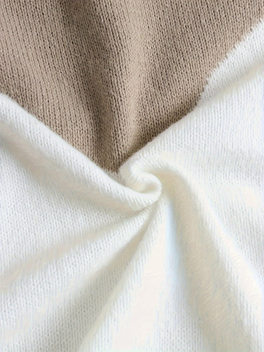 Strik-Hoodie Til Dame | Tofarvet Colorblock-Design & Kontraststriber På Ærmerne | Løs Pasform, Hætte Med Snor & Ribkanter | Vanero
