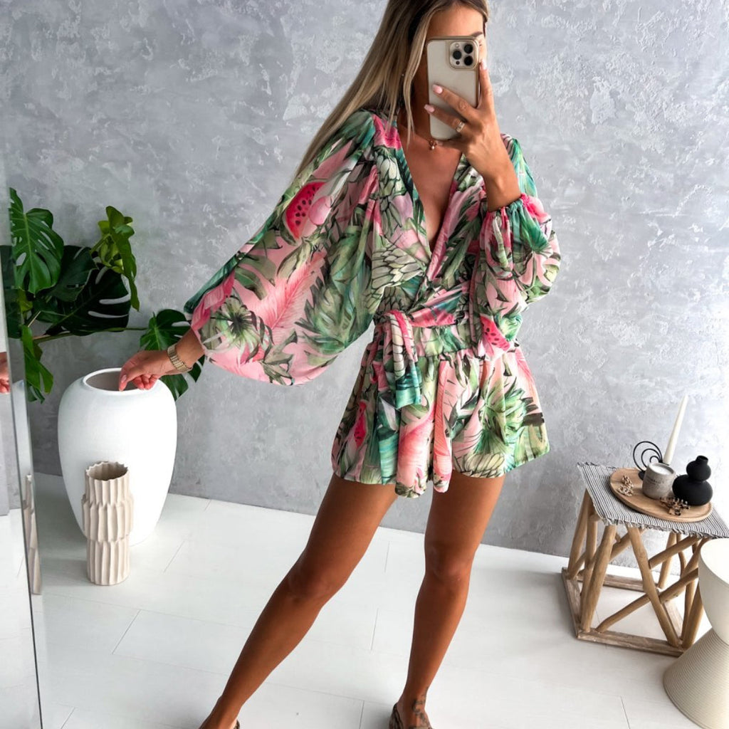 Dame Jumpsuit Polyester | Afslappet Pasform Jumpsuit | Let Sommerstil til Fritids- og Feriebrug | Vanero